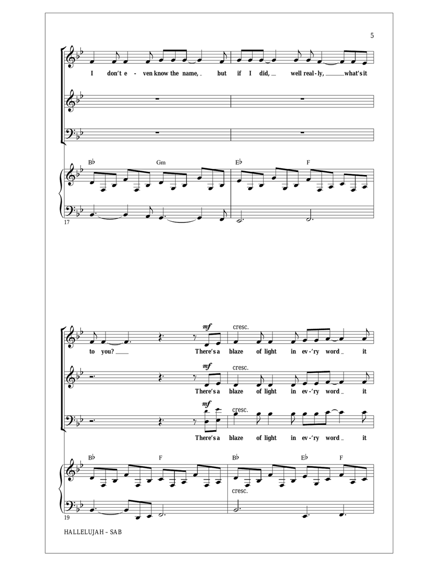 Hallelujah (arr. Roger Emerson) 3-Part scores gallery preview page 4