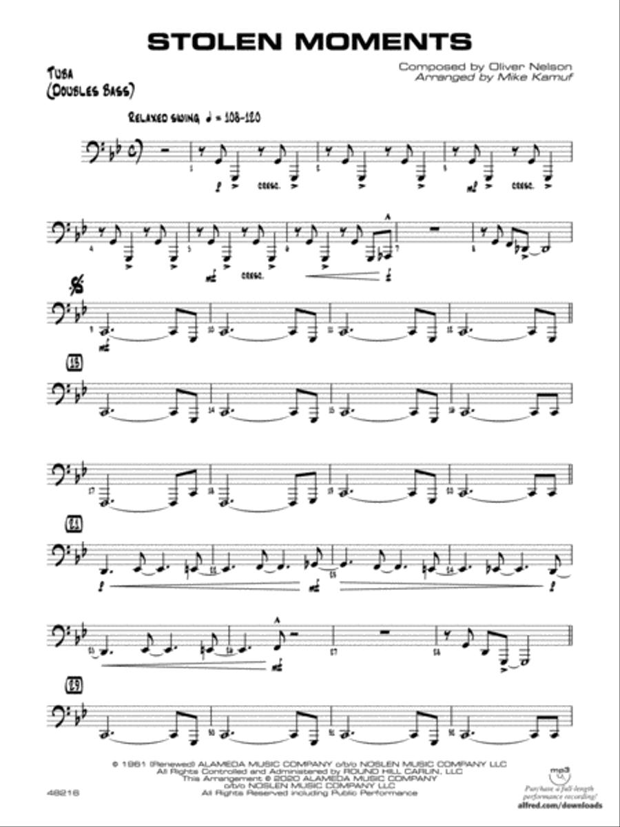 Stolen Moments: Tuba Jazz Ensemble scores gallery preview page 1
