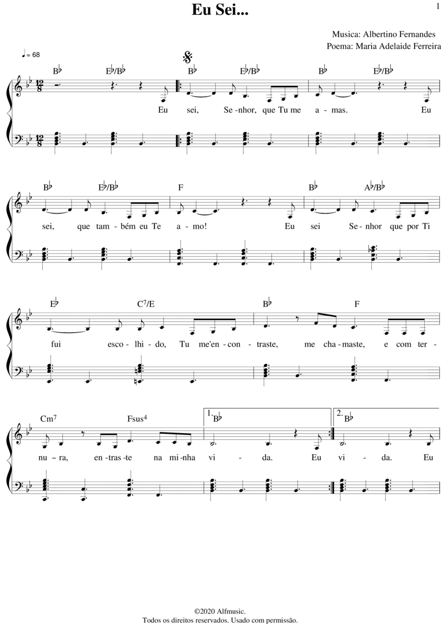 Eu Sei... Piano scores gallery preview page 1