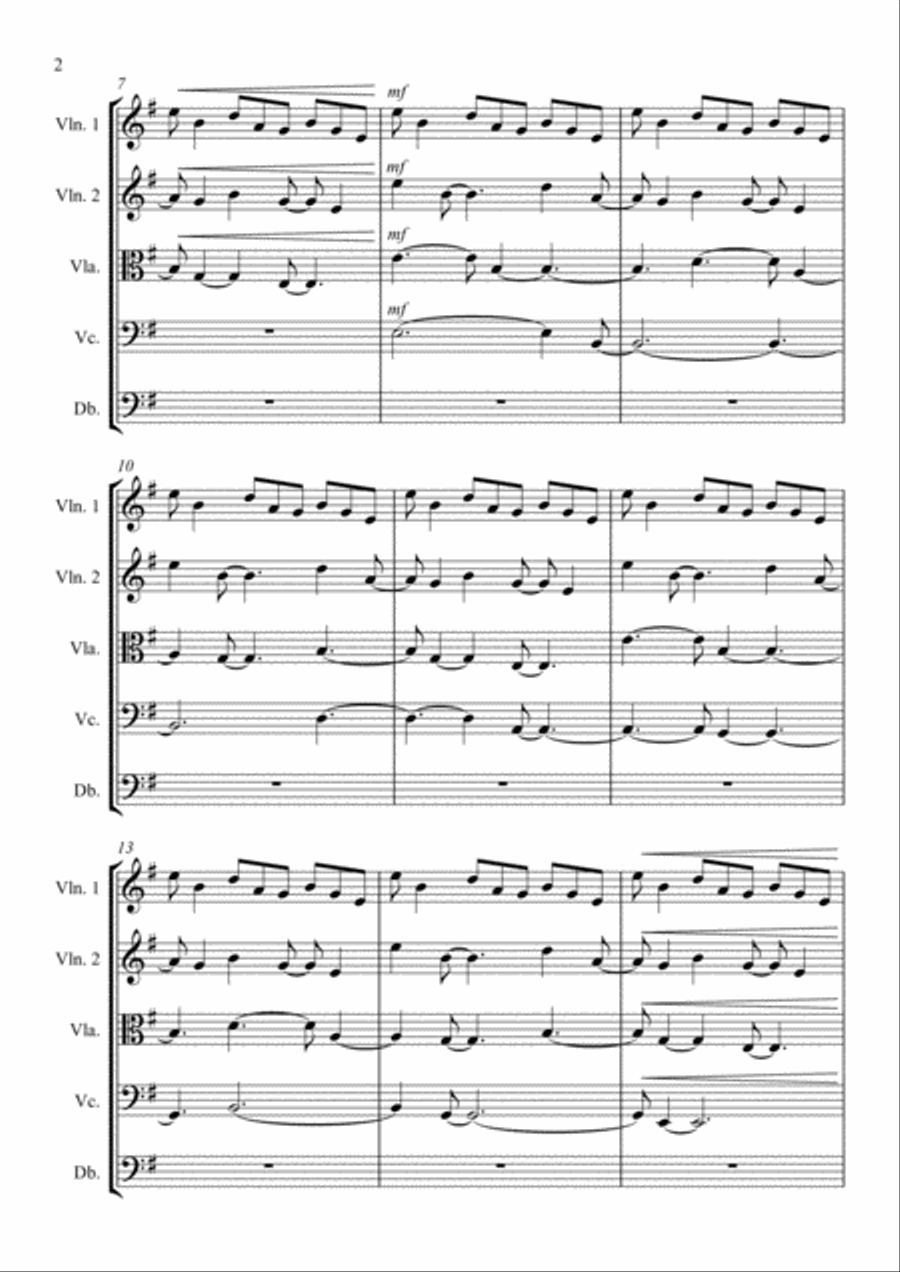 Prolation Canon in E Minor for String Quintet String Quartet scores gallery preview page 2