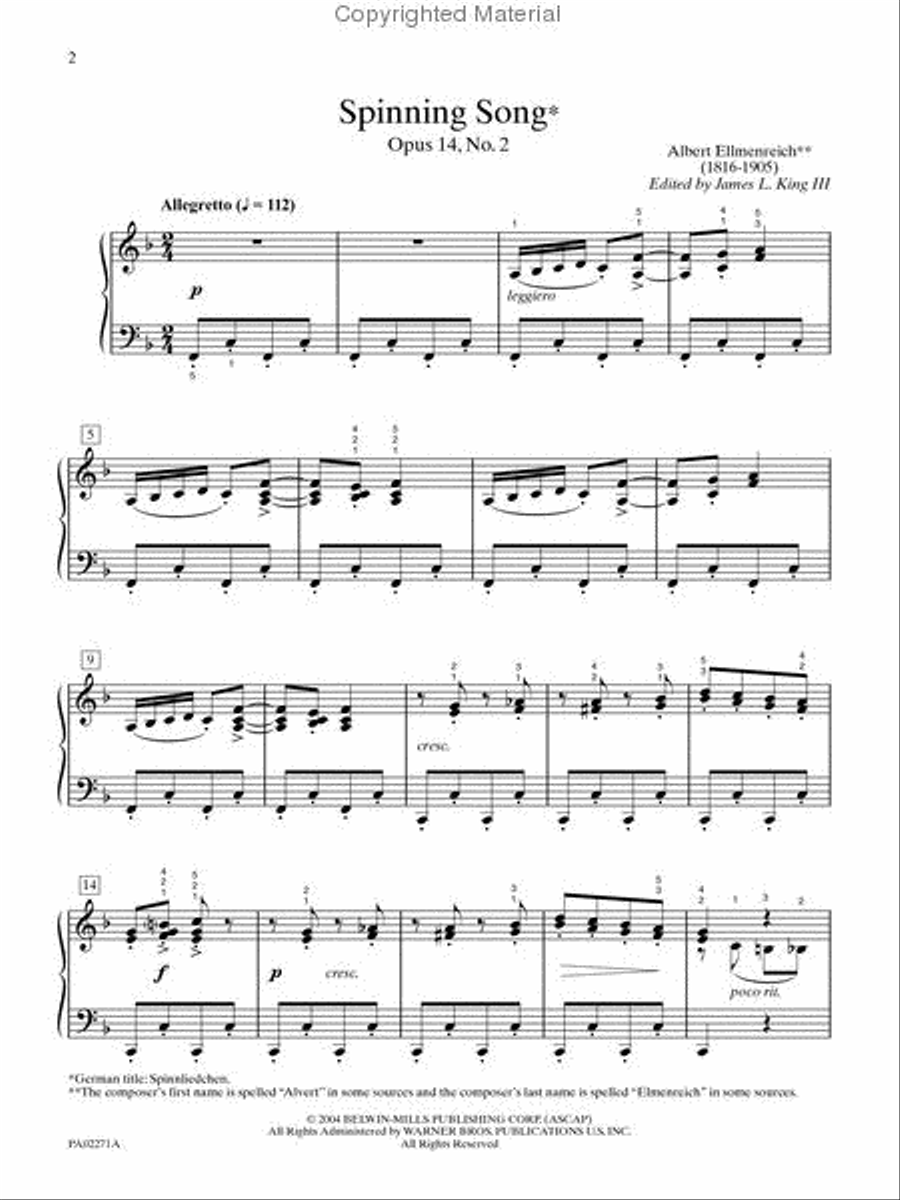 Spinning Song, Op. 14, No. 2 Small Ensemble scores gallery preview page 2