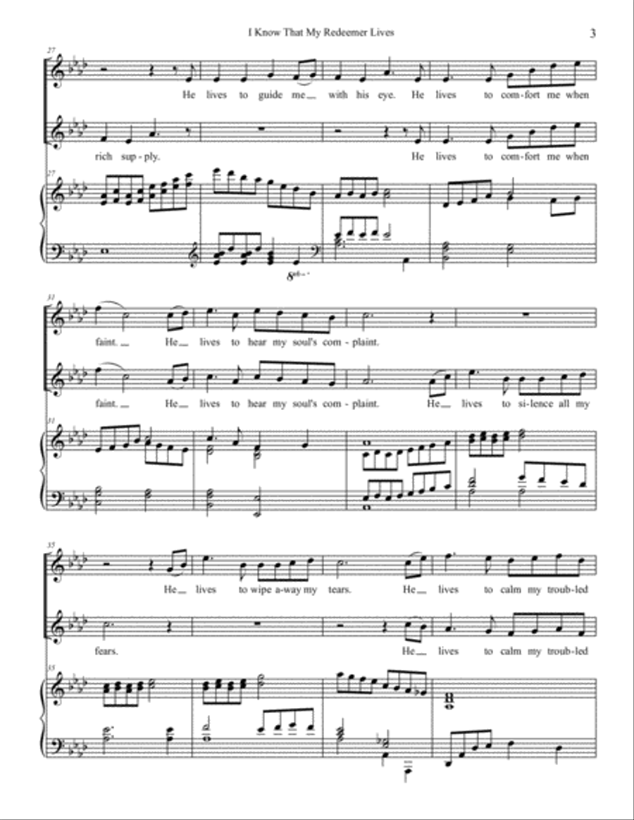 I Know that My Redeemer Lives - Duet Vocal Duet scores gallery preview page 4