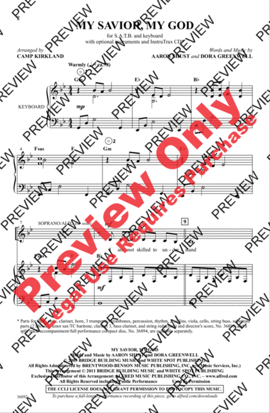 My Savior, My God 4-Part scores gallery preview page 2