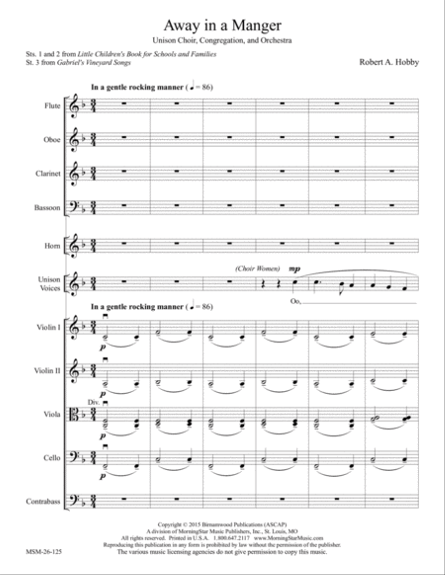 Away In A Manger Unison Choir scores gallery preview page 2