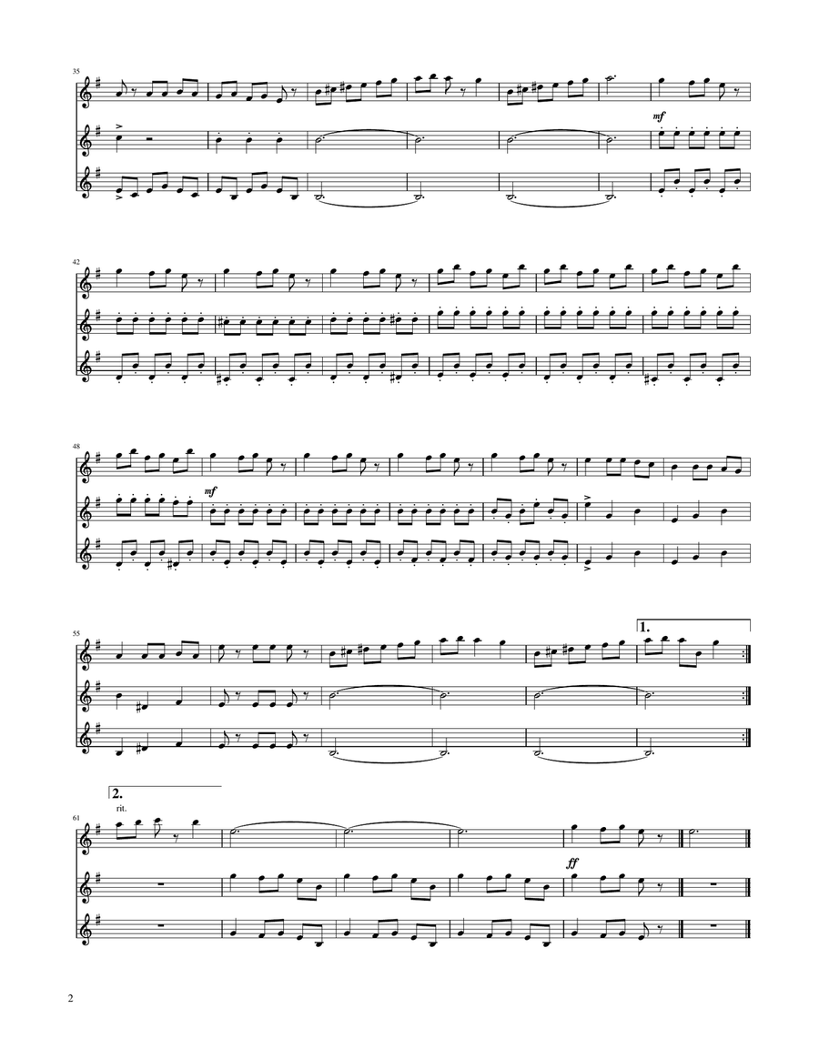 Carol of The Bells - Clarinet Trio Clarinet Trio scores gallery preview page 2