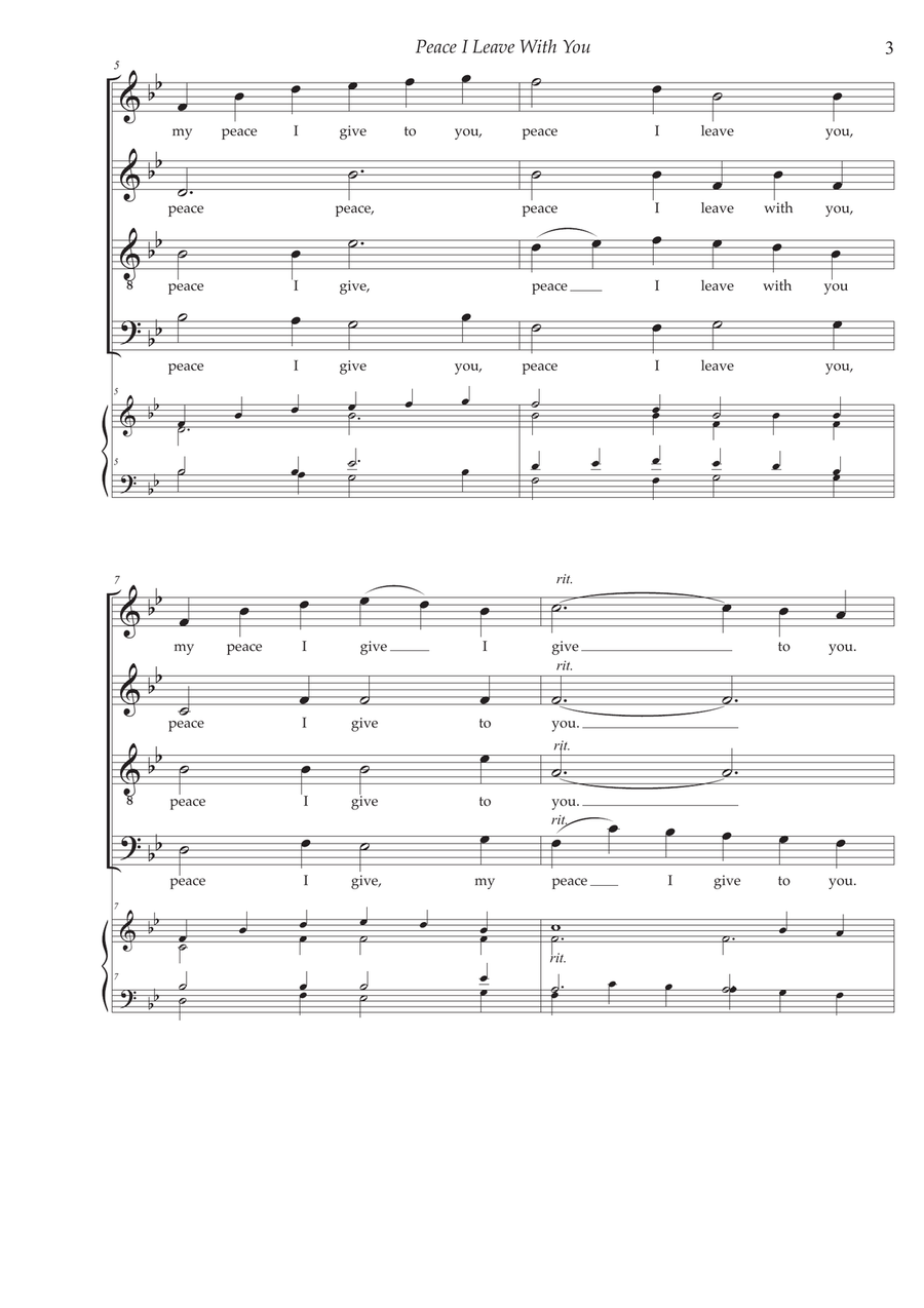 Peace I Leave Peace I Leave 4-Part scores gallery preview page 3