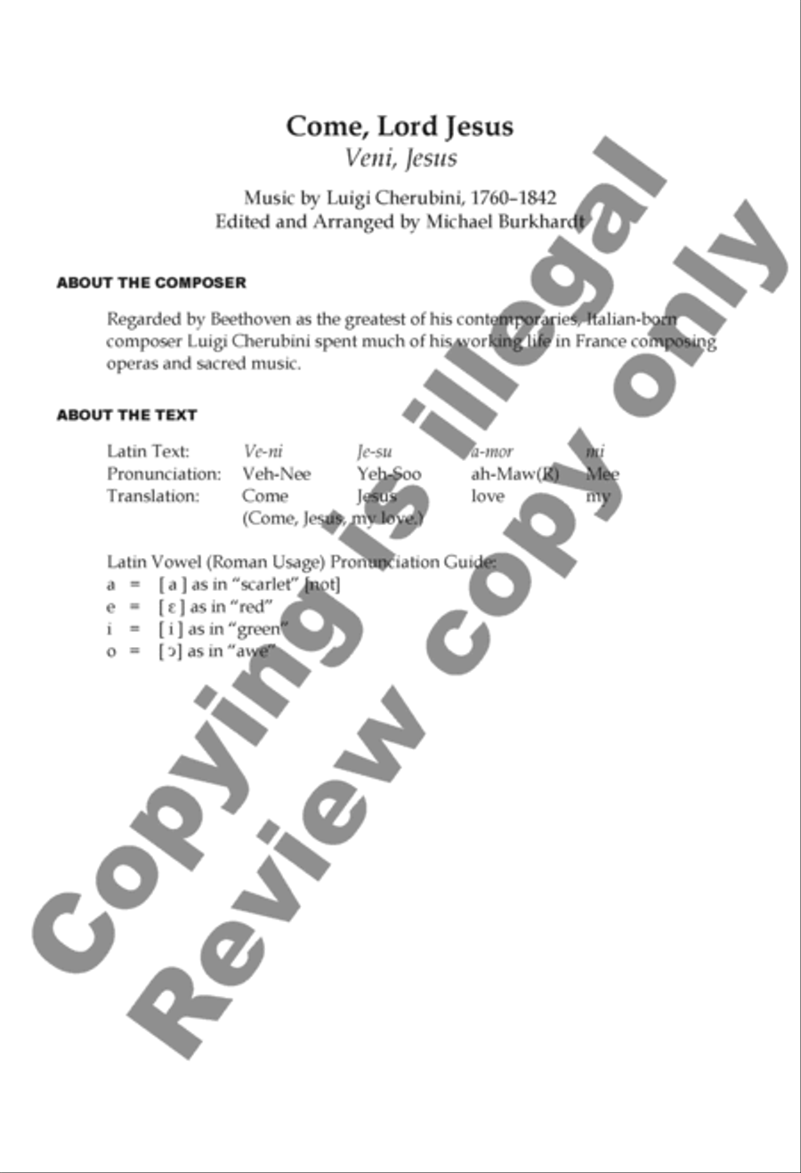 Come, Lord Jesus/Veni, Jesu 4-Part scores gallery preview page 2