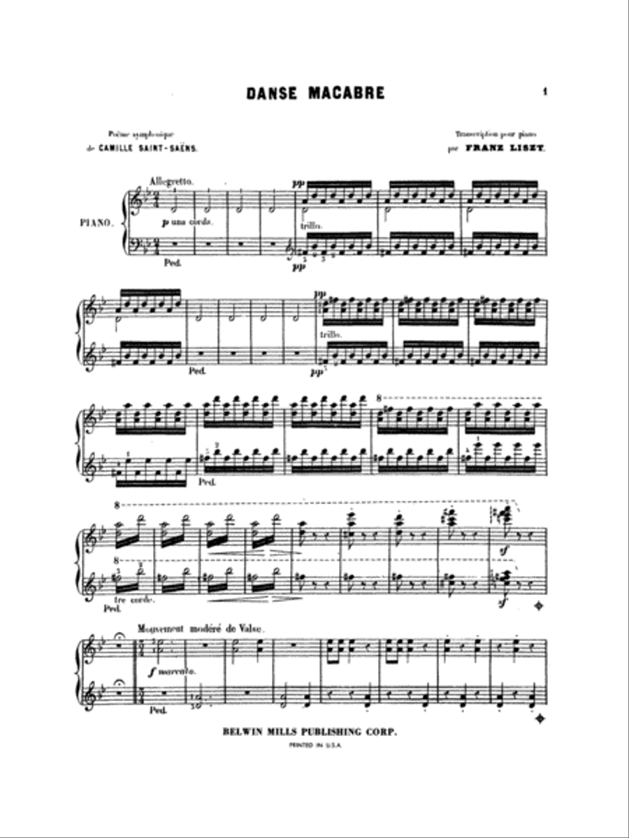 Saint-Saëns: Danse Macabre (Transcr. Franz Liszt) Piano Solo scores gallery preview page 3