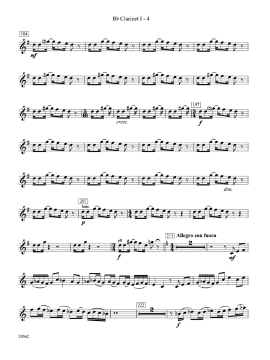 Pablo!: 1st B-flat Clarinet Concert Band scores gallery preview page 4