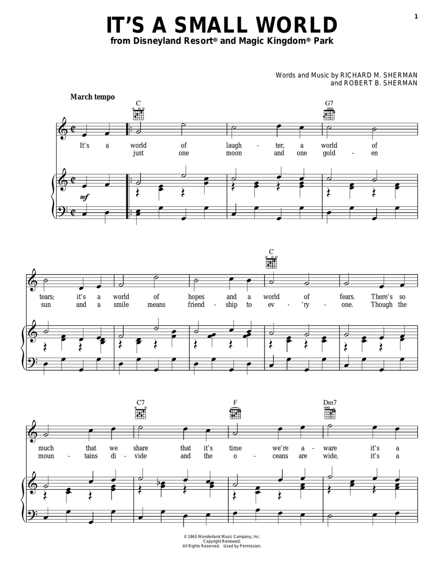 It's A Small World Acoustic Guitar scores gallery preview page 1