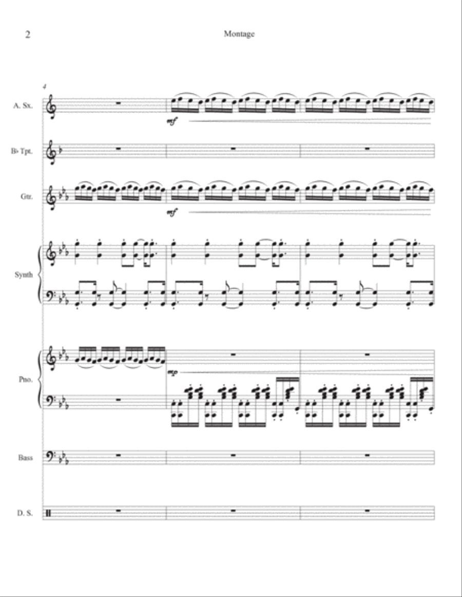 Montage (Hot Miami Nights) Jazz Ensemble scores gallery preview page 4