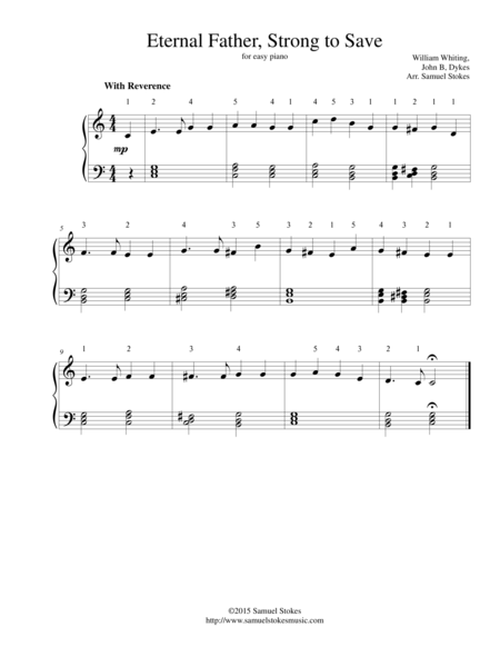 Eternal Father, Strong to Save (The Navy Hymn) - for easy piano image number null