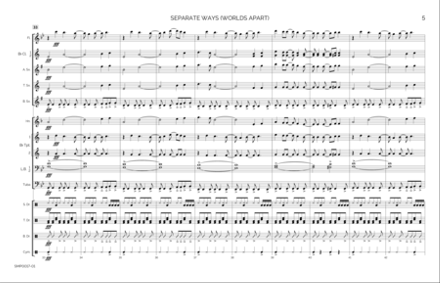 Separate Ways (worlds Apart) Marching Band scores gallery preview page 6