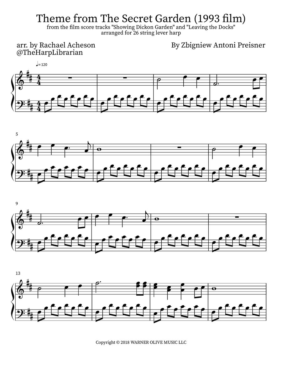 The Secret Garden Celtic Harp scores gallery preview page 2