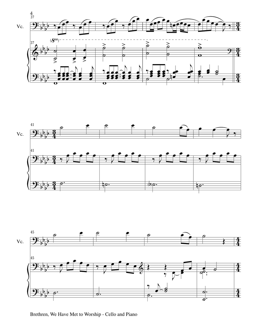 Gary Lanier: 3 GOSPEL HYMNS, Set IV (Duets for Cello & Piano) Gary Lanier: 3 GOSPEL HYMNS, Set IV (Duets for Cello & Piano) Piano scores gallery preview page 5