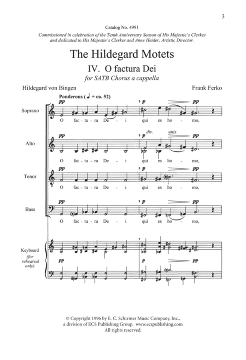 The Hildegard Motets: 4. O factura Dei (Downloadable)