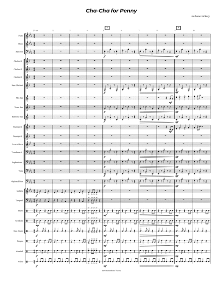 Cha-Cha for Penny Cha-Cha for Penny Concert Band scores gallery preview page 2