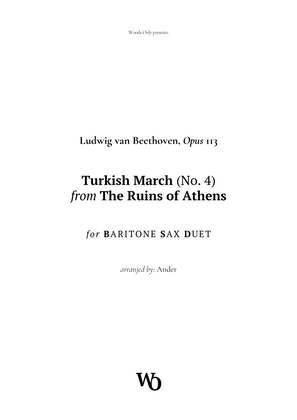 Book cover for Turkish March by Beethoven for Baritone Sax Duet