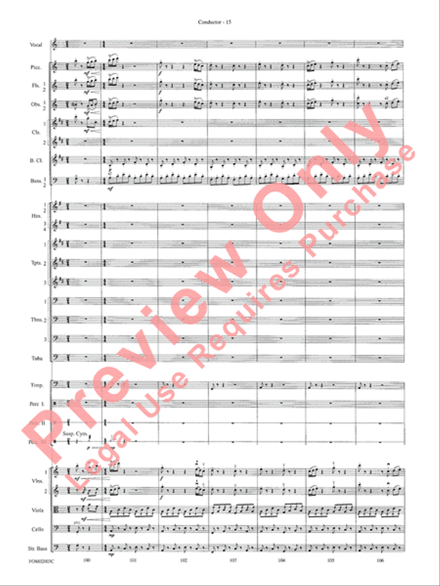 Symphonic Suite from The Lord of the Rings (The Fellowship of the Ring) - Conductor Full Orchestra scores gallery preview page 17