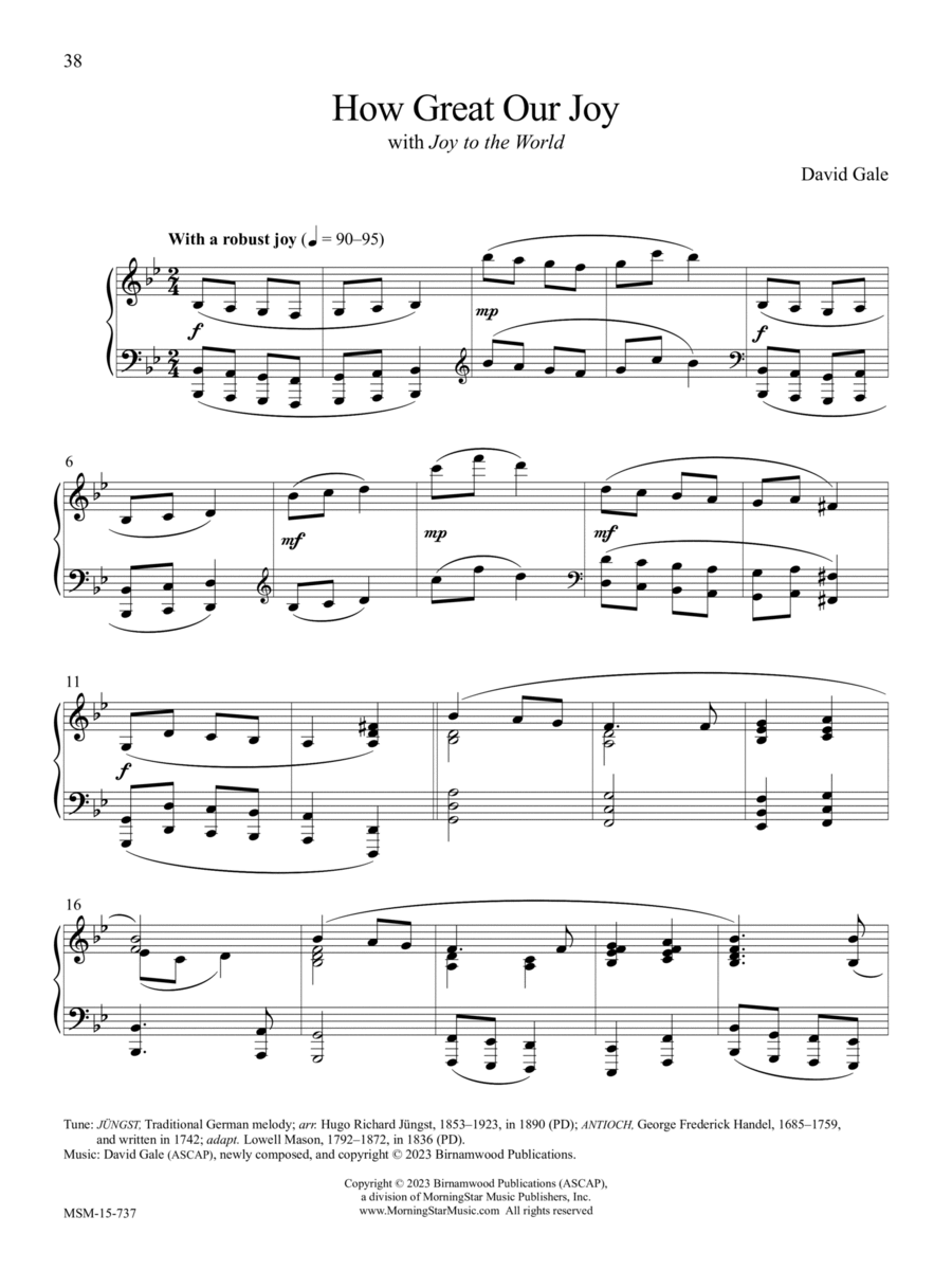 How Great Our Joy (with Joy to the World) Piano Solo scores gallery preview page 1