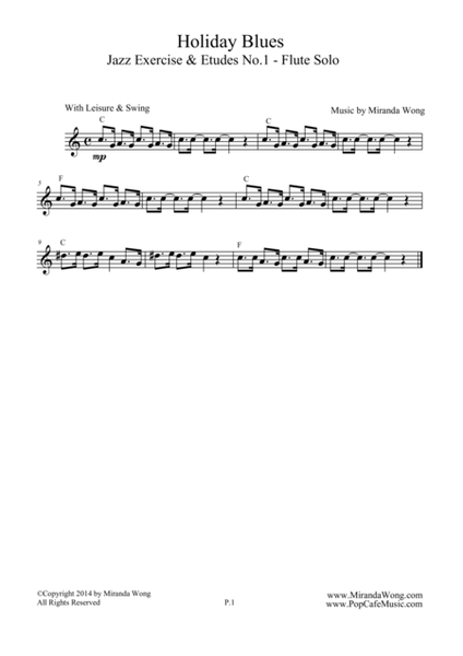Holiday Blues - Jazz Flute Solo (Jazz Exercise & Etudes No.1) image number null