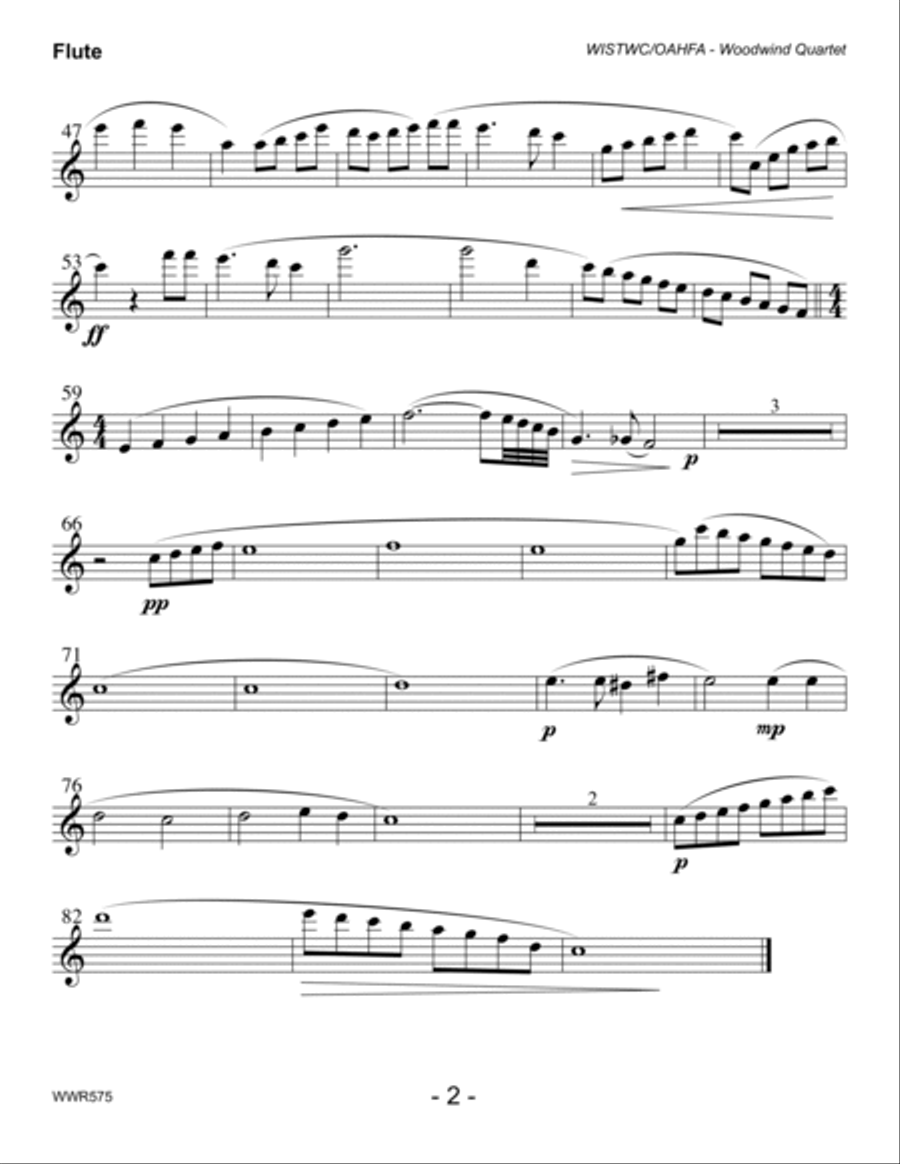 WHEN I SURVEY THE WONDROUS CROSS/THE OLD RUGGED CROSS - WOODWIND QUARTET (unaccompanied) Woodwind Quartet scores gallery preview page 6