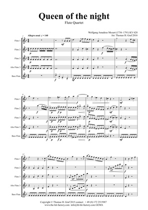 Book cover for The Magic Flute Queen of the night - KV 620 W.A.Mozart - Flute Quartet - D-Minor