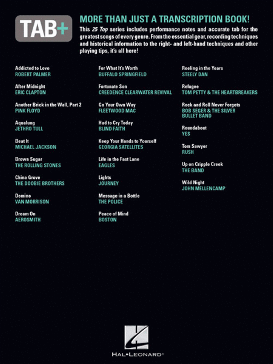 25 Top Classic Rock Songs – Tab. Tone. Technique. Electric Guitar scores gallery preview page 6