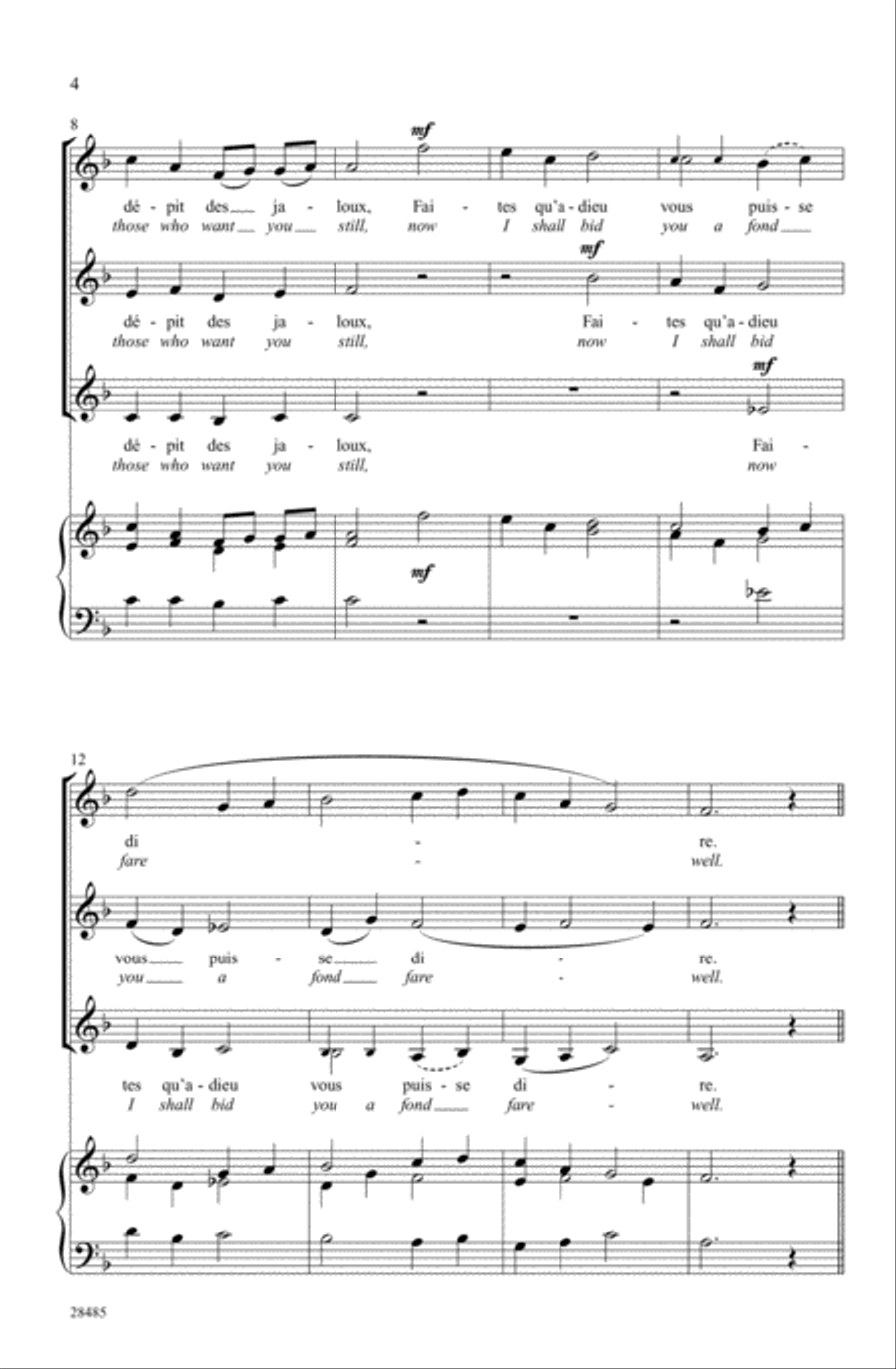 Mon Coeur Se Recommande à Vous (I Give to You All of My Heart) Women's Choir scores gallery preview page 9