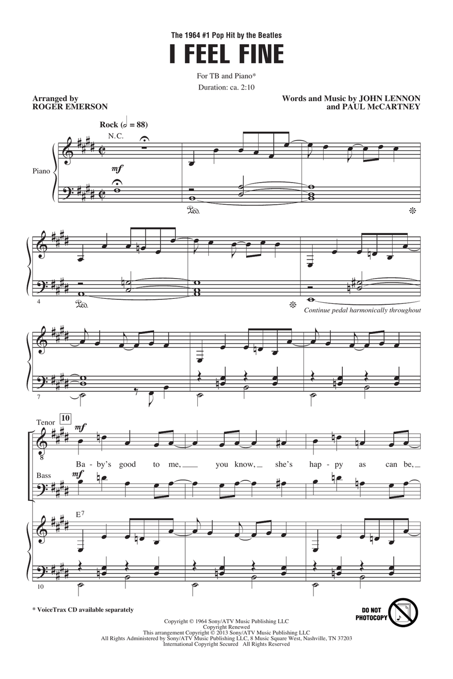I Feel Fine TB scores gallery preview page 1