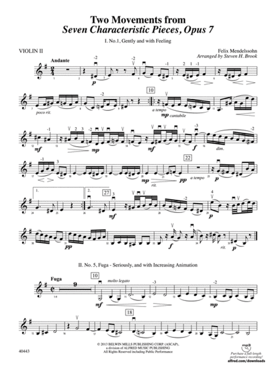 Two Movements from Seven Characteristic Pieces, Op. 7: 2nd Violin