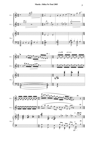 Moyuru Maeda: Shika No Tone for two flutes and piano