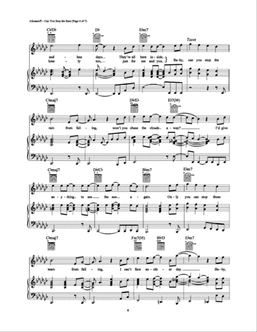 Can You Stop the Rain Piano, Vocal, Guitar scores gallery preview page 4