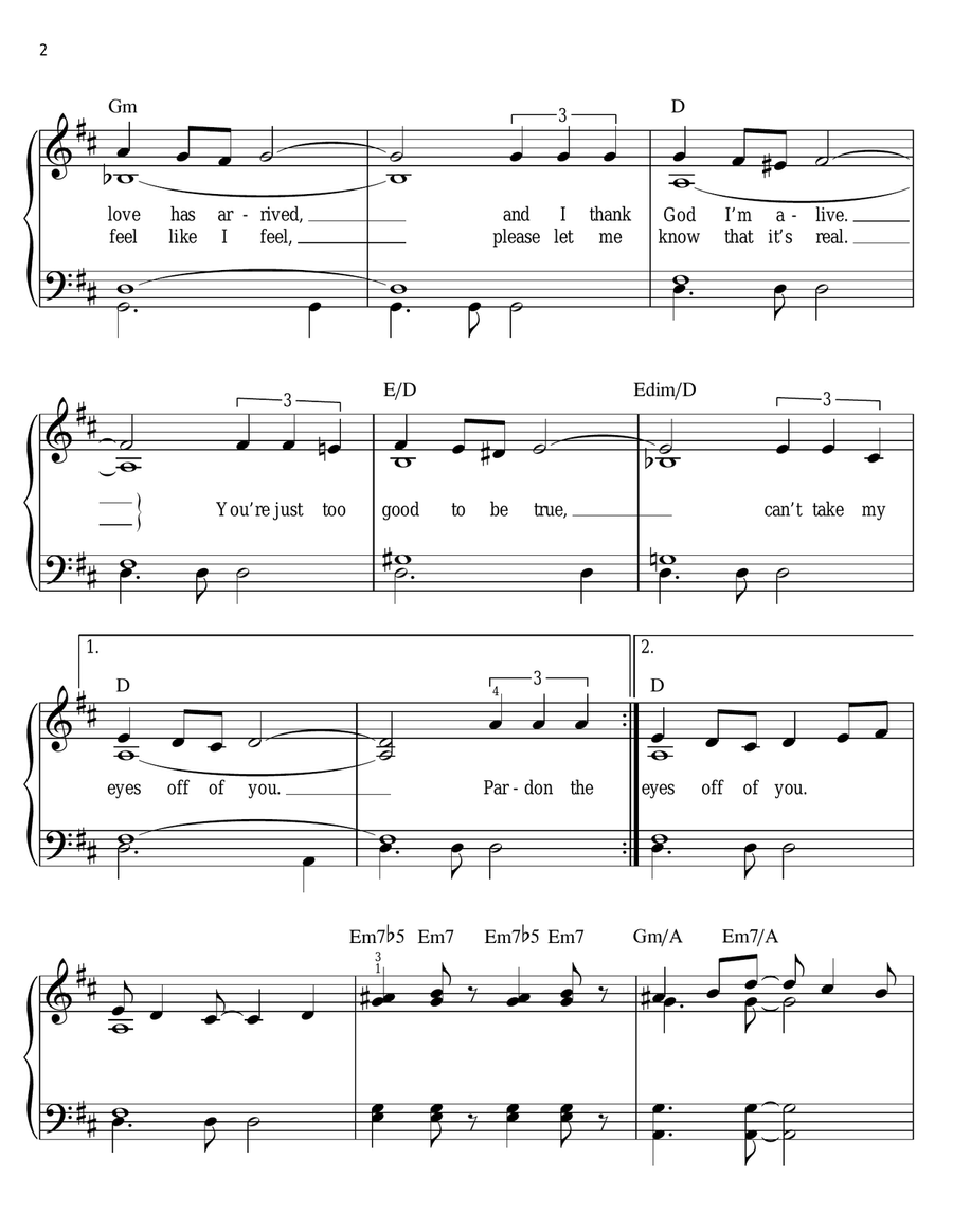 Can't Take My Eyes Off Of You (from Jersey Boys) Easy Piano scores gallery preview page 2