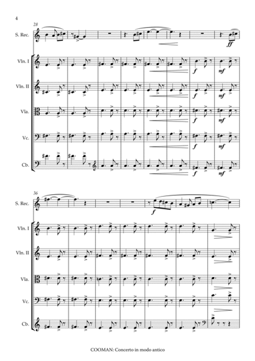 Carson Cooman - Concerto in modo antico (2011) for recorder (soprano or tenor) and strings, full sco