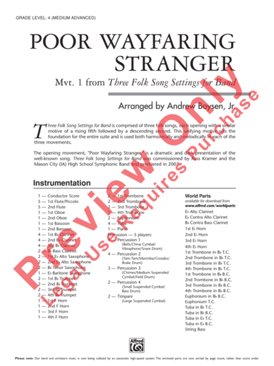 Poor Wayfaring Stranger Concert Band scores gallery preview page 2