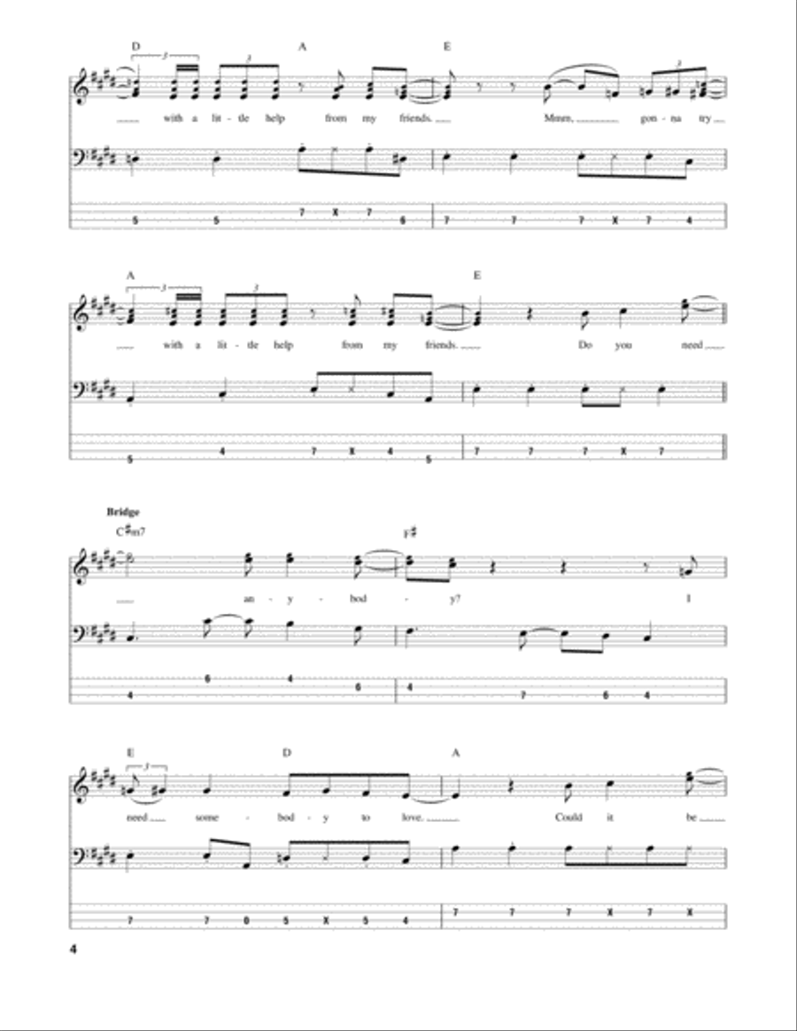 With A Little Help From My Friends Guitar Tablature scores gallery preview page 4