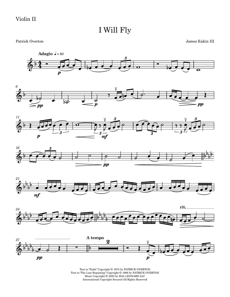 I Will Fly - Violin 2