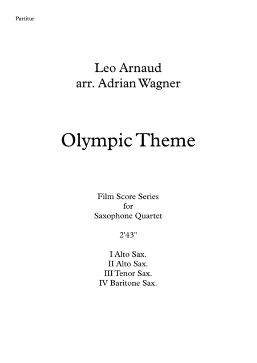 Bugler's Dream (Olympic Fanfare) Saxophone Quartet scores gallery preview page 2
