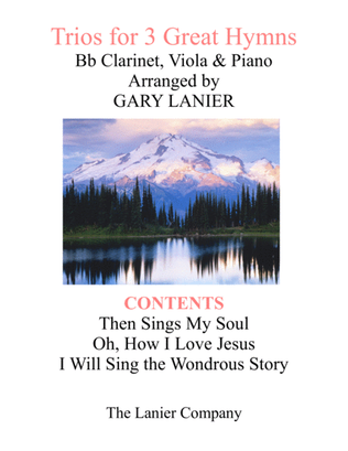 Book cover for Trios for 3 GREAT HYMNS (Bb Clarinet & Viola with Piano and Parts)