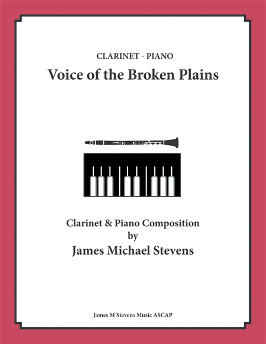 Voice of the Broken Plains - Clarinet & Piano Clarinet Solo scores gallery preview page 1