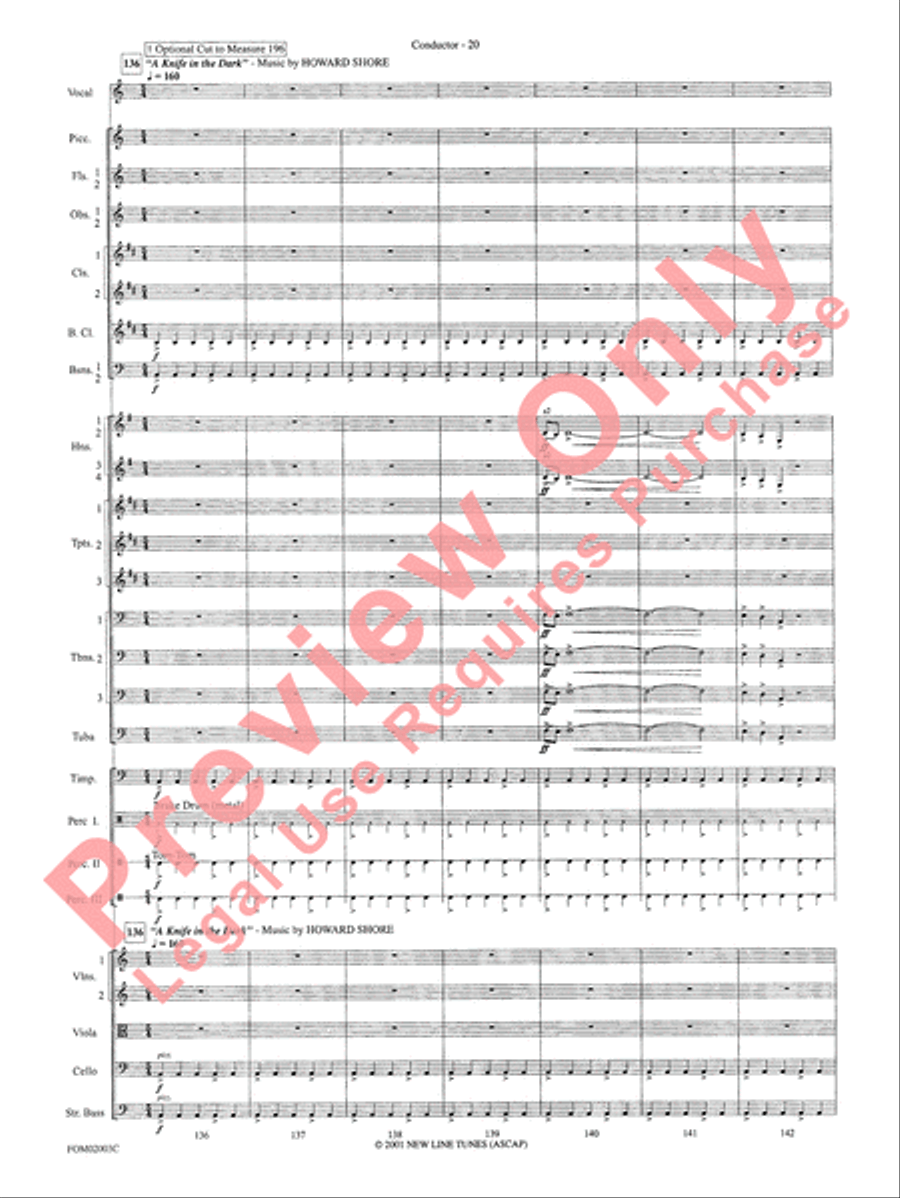 Symphonic Suite from The Lord of the Rings (The Fellowship of the Ring) - Conductor Full Orchestra scores gallery preview page 22