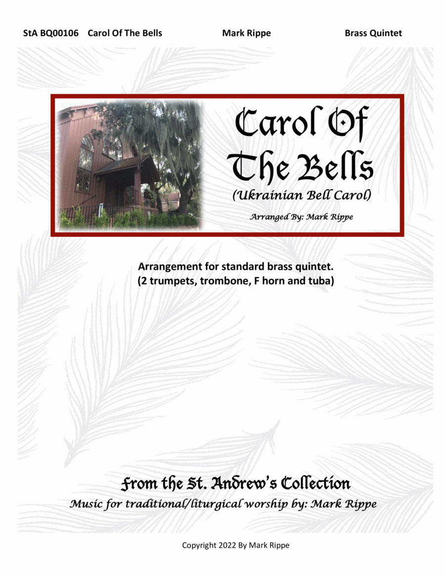 Carol Of The Bells (Ukrainian Bell Carol) StA BQ00106 image number null