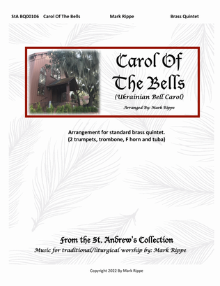 Carol Of The Bells (Ukrainian Bell Carol) StA BQ00106