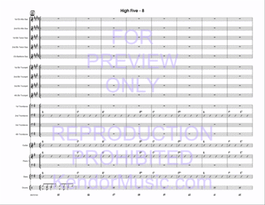 High Five (Full Score) Jazz Ensemble scores gallery preview page 10