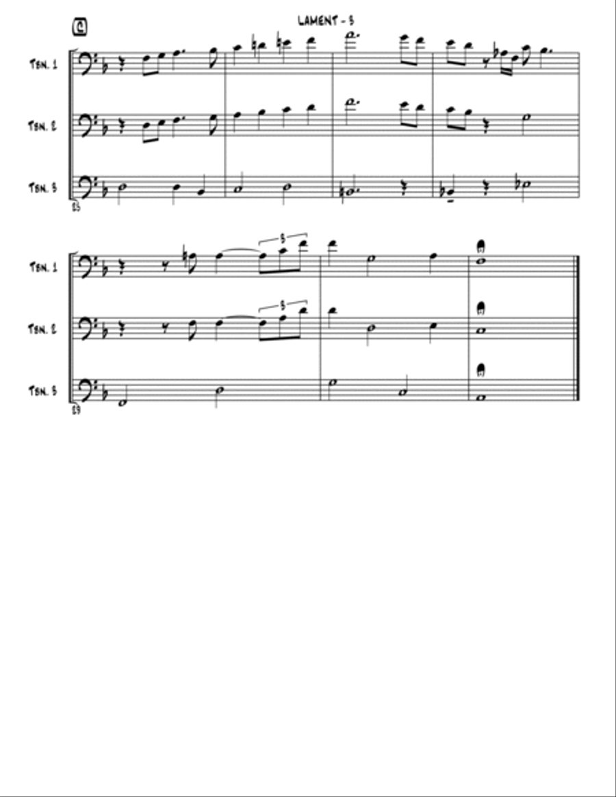 Lament Lament Trombone Trio scores gallery preview page 4
