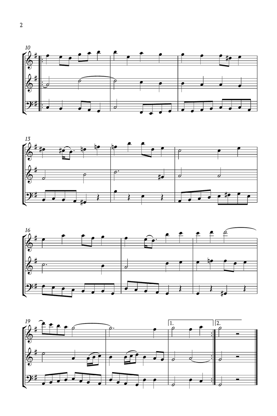 Gavotte from French Suite No.6 Woodwind Trio scores gallery preview page 2