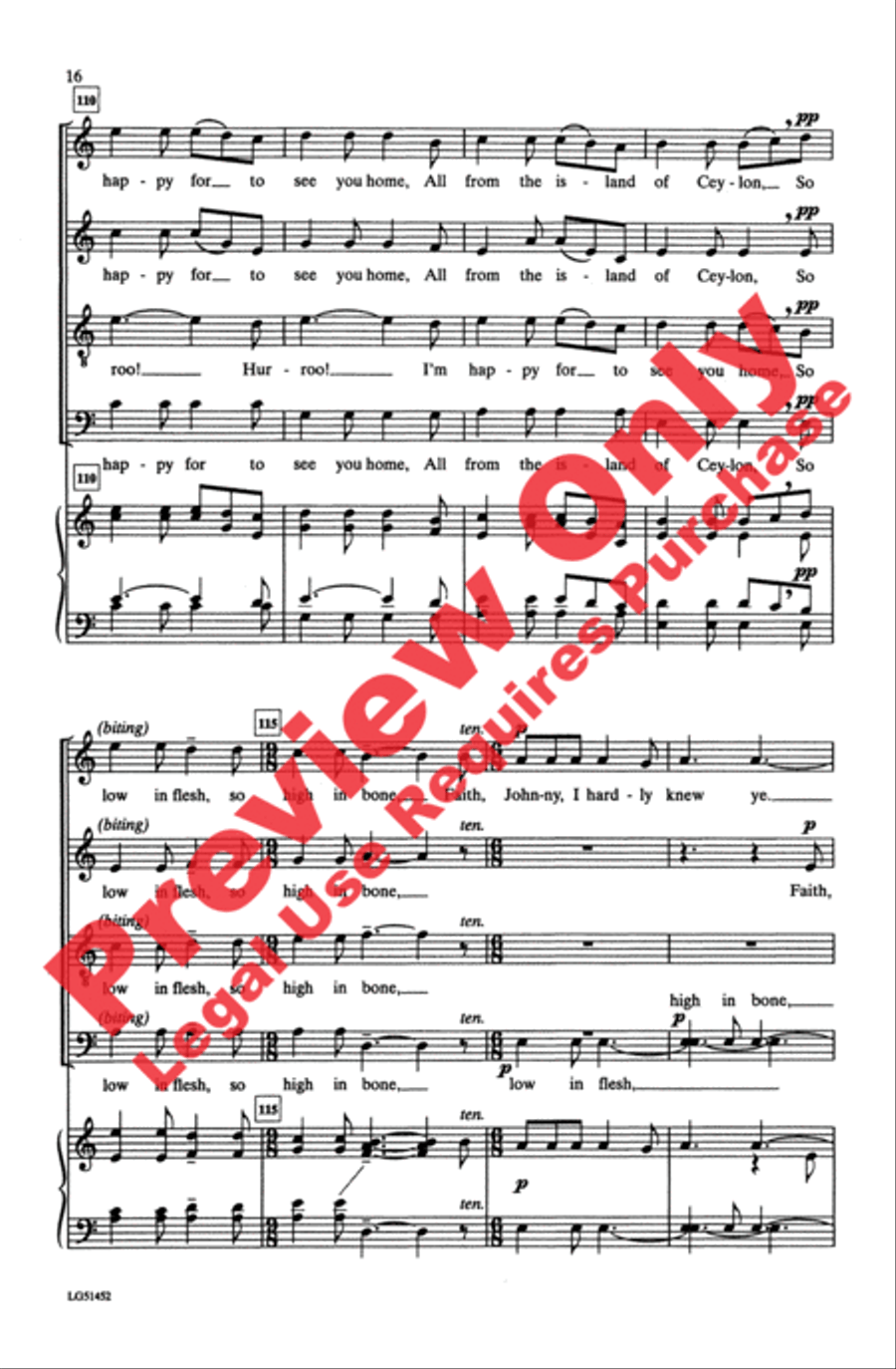 Johnny, I Hardly Knew Ye Johnny, I Hardly Knew Ye 4-Part scores gallery preview page 15