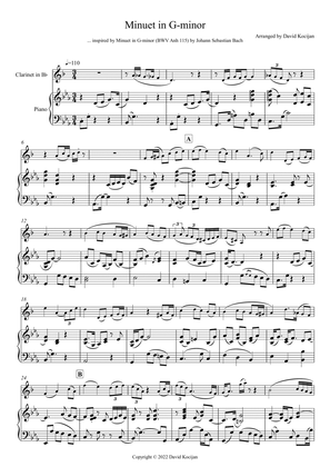Book cover for Minuet in G-minor (clarinet & piano)
