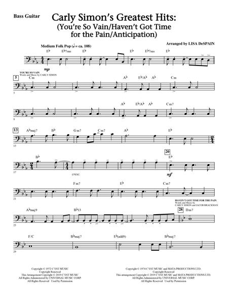 Carly Simon's Greatest Hits: A Choral Medley (arr. Lisa Despain) - Drums